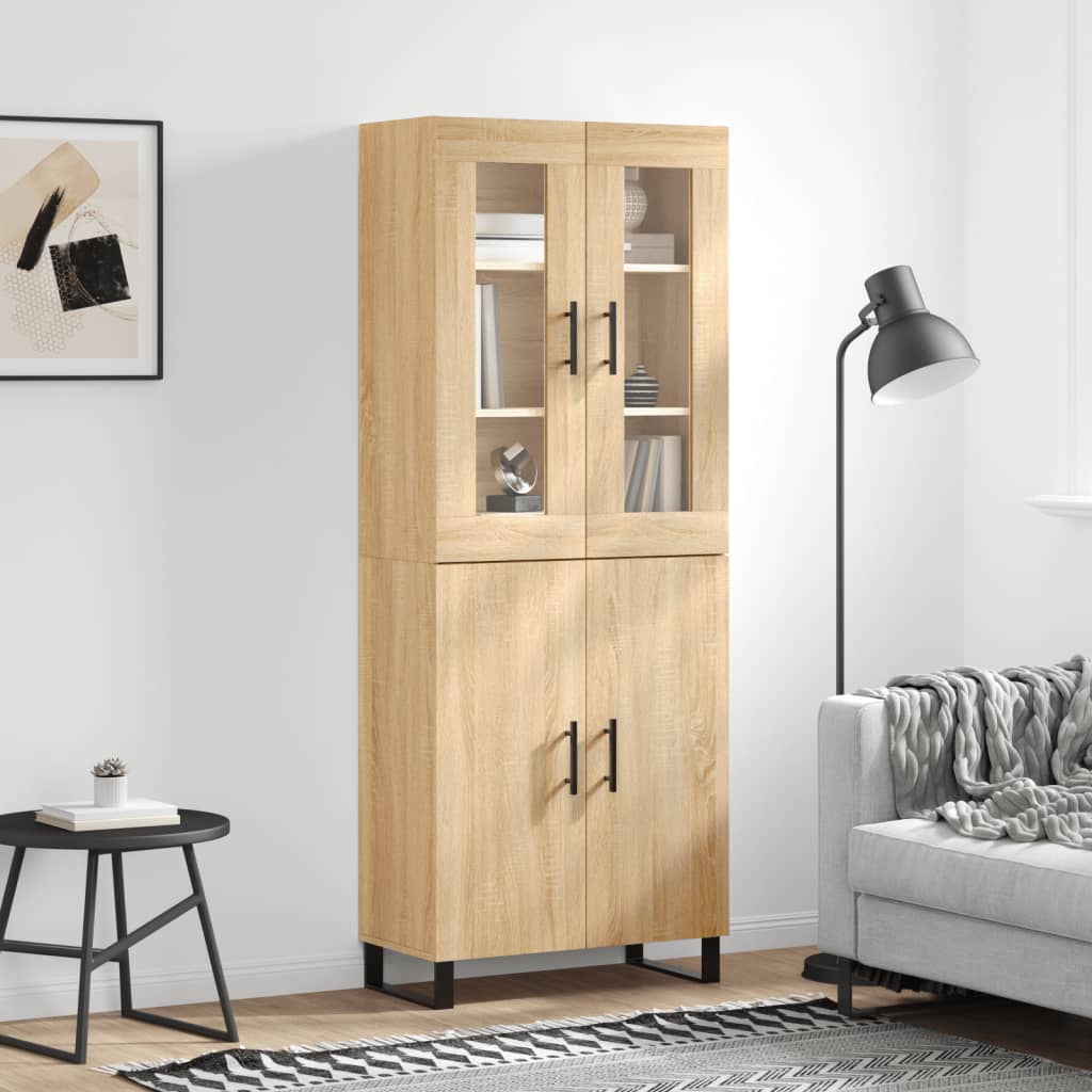 Highboard Sonoma-Eiche 69,5x34x180 cm Holzwerkstoff