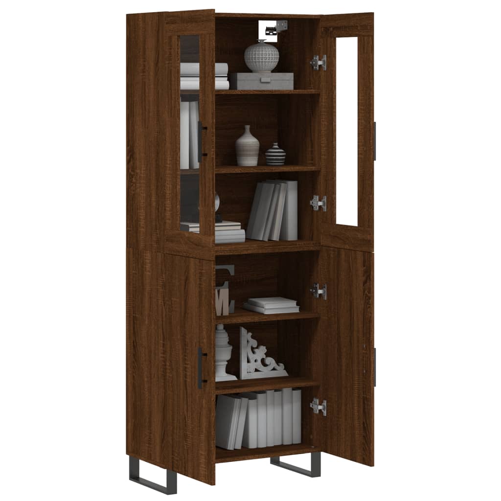 Highboard Braun Eichen-Optik 69,5x34x180 cm Holzwerkstoff