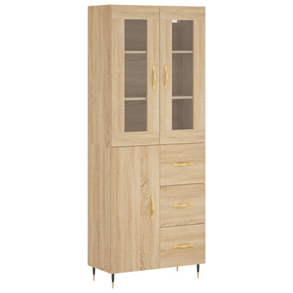 Highboard Sonoma-Eiche 69,5x34x180 cm Holzwerkstoff