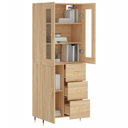 Highboard Sonoma-Eiche 69,5x34x180 cm Holzwerkstoff