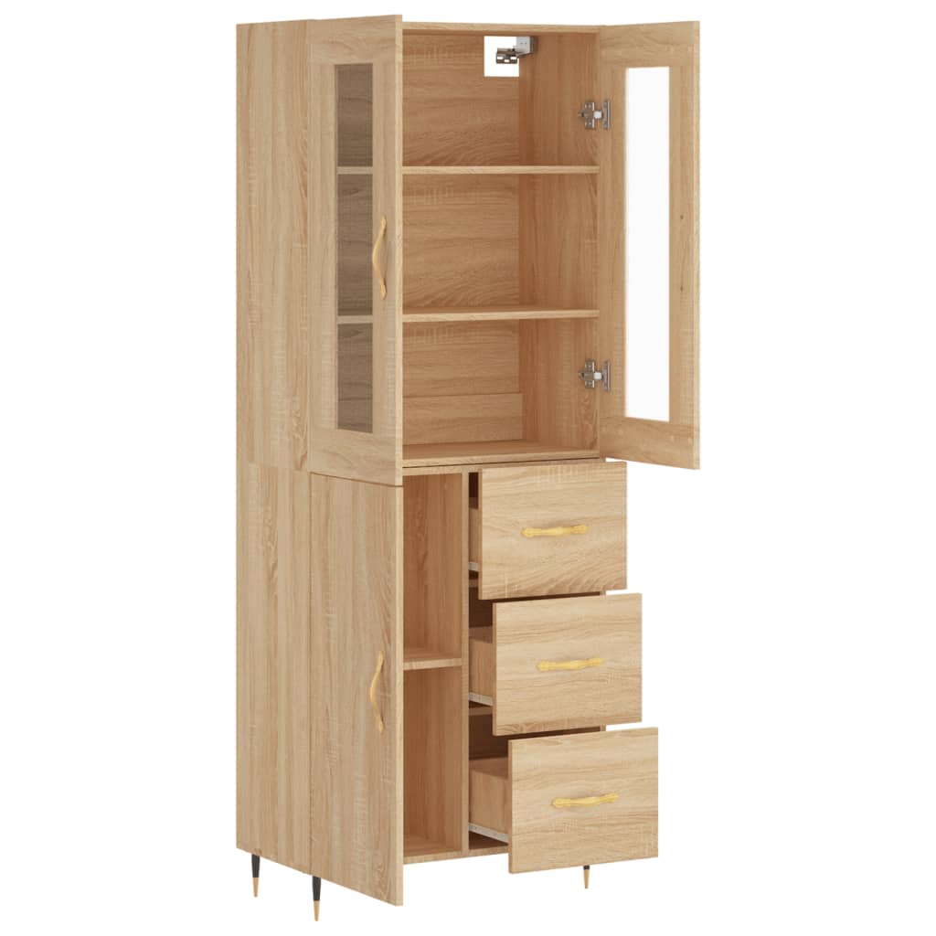 Highboard Sonoma-Eiche 69,5x34x180 cm Holzwerkstoff