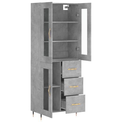 Highboard Betongrau 69,5x34x180 cm Holzwerkstoff