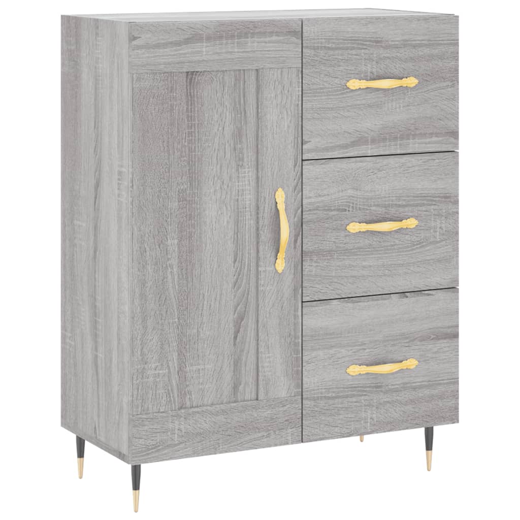 Highboard Grau Sonoma 69,5x34x180 cm Holzwerkstoff