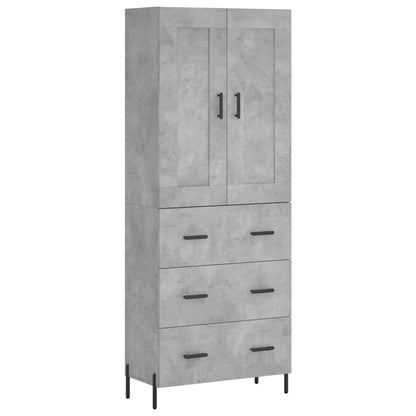 Highboard Betongrau 69,5x34x180 cm Holzwerkstoff