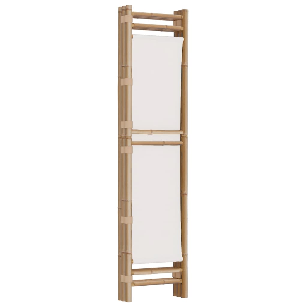 3-tlg. Paravent Faltbar 120 cm Bambus und Canvas