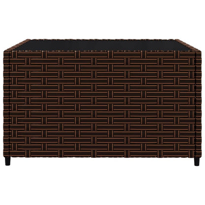 3-tlg. Garten-Lounge-Set mit Kissen Braun Poly Rattan