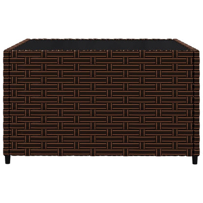 3-tlg. Garten-Lounge-Set mit Kissen Braun Poly Rattan