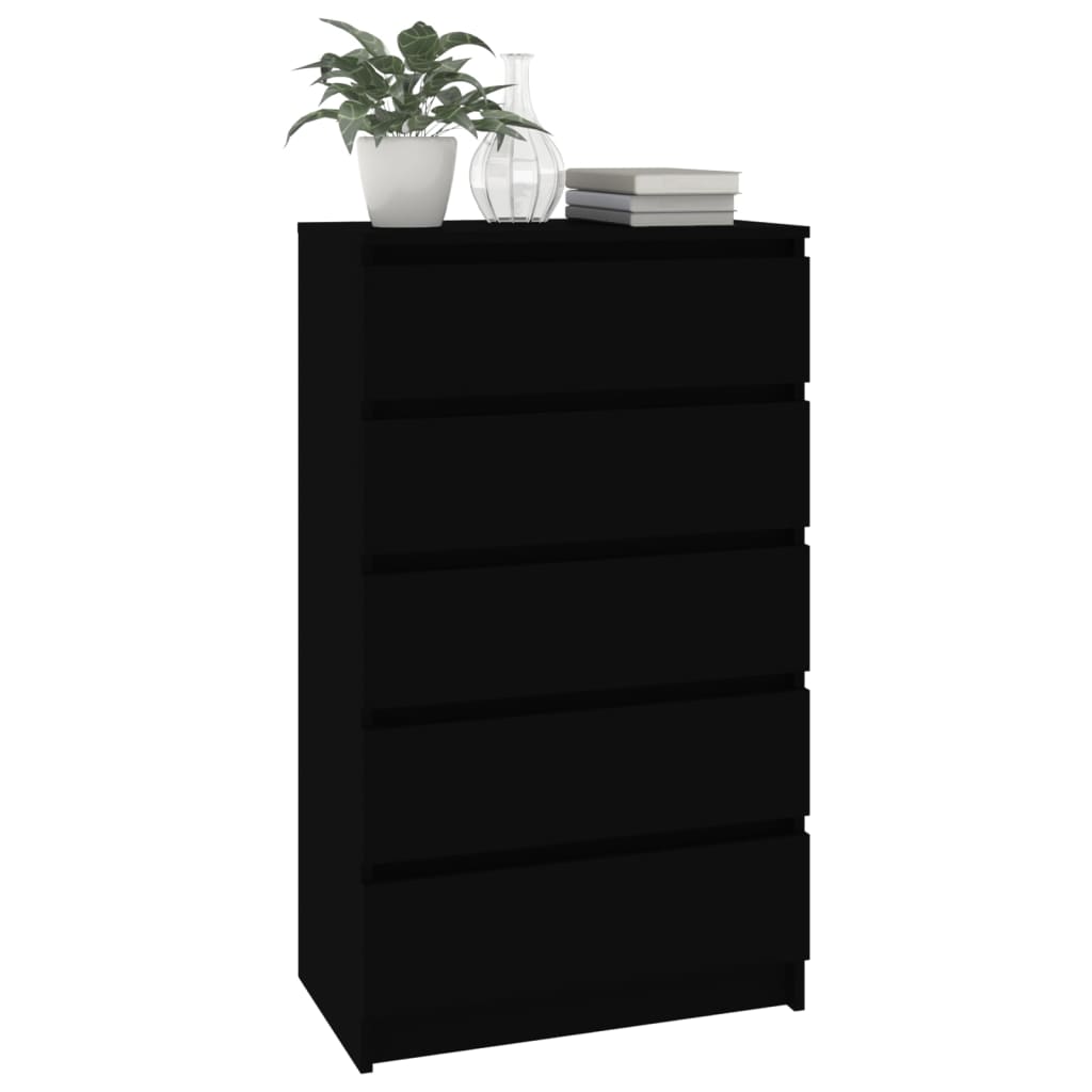 Schubladenschrank Schwarz 60x36x103 cm Holzwerkstoff