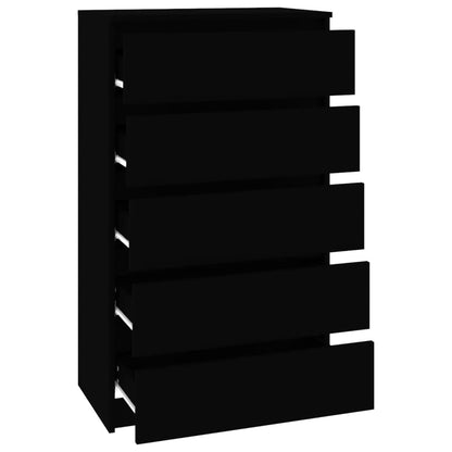 Schubladenschrank Schwarz 60x36x103 cm Holzwerkstoff