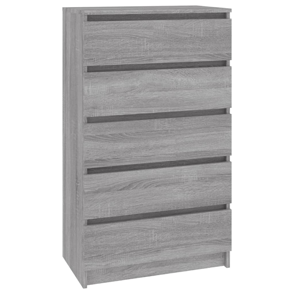 Schubladenschrank Grau Sonoma 60x36x103 cm Holzwerkstoff