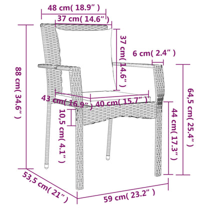 Gartenstühle mit Kissen 4 Stk. Poly Rattan Grau