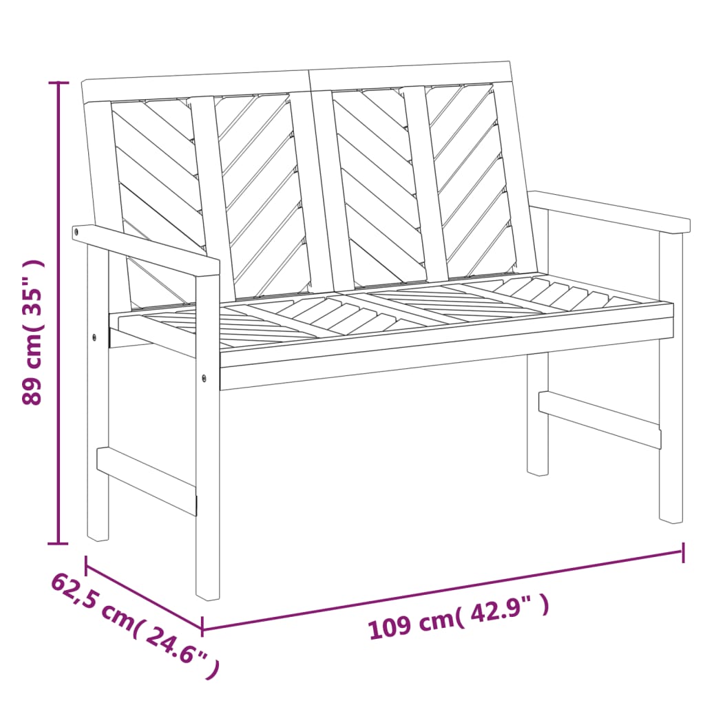 2-tlg. Garten-Lounge-Set Massivholz Akazie