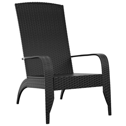 Adirondack-Gartenstuhl Schwarz Poly Rattan