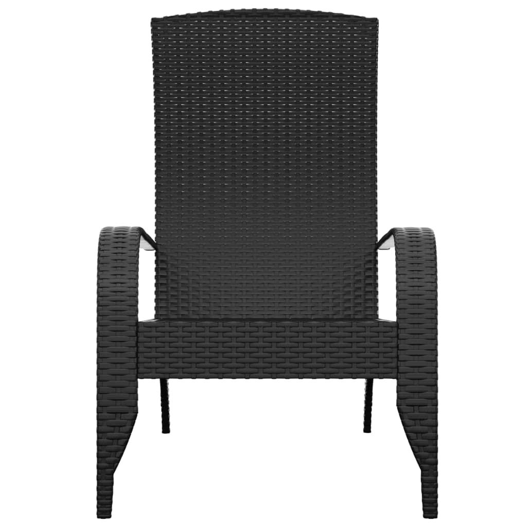 Adirondack-Gartenstuhl Schwarz Poly Rattan