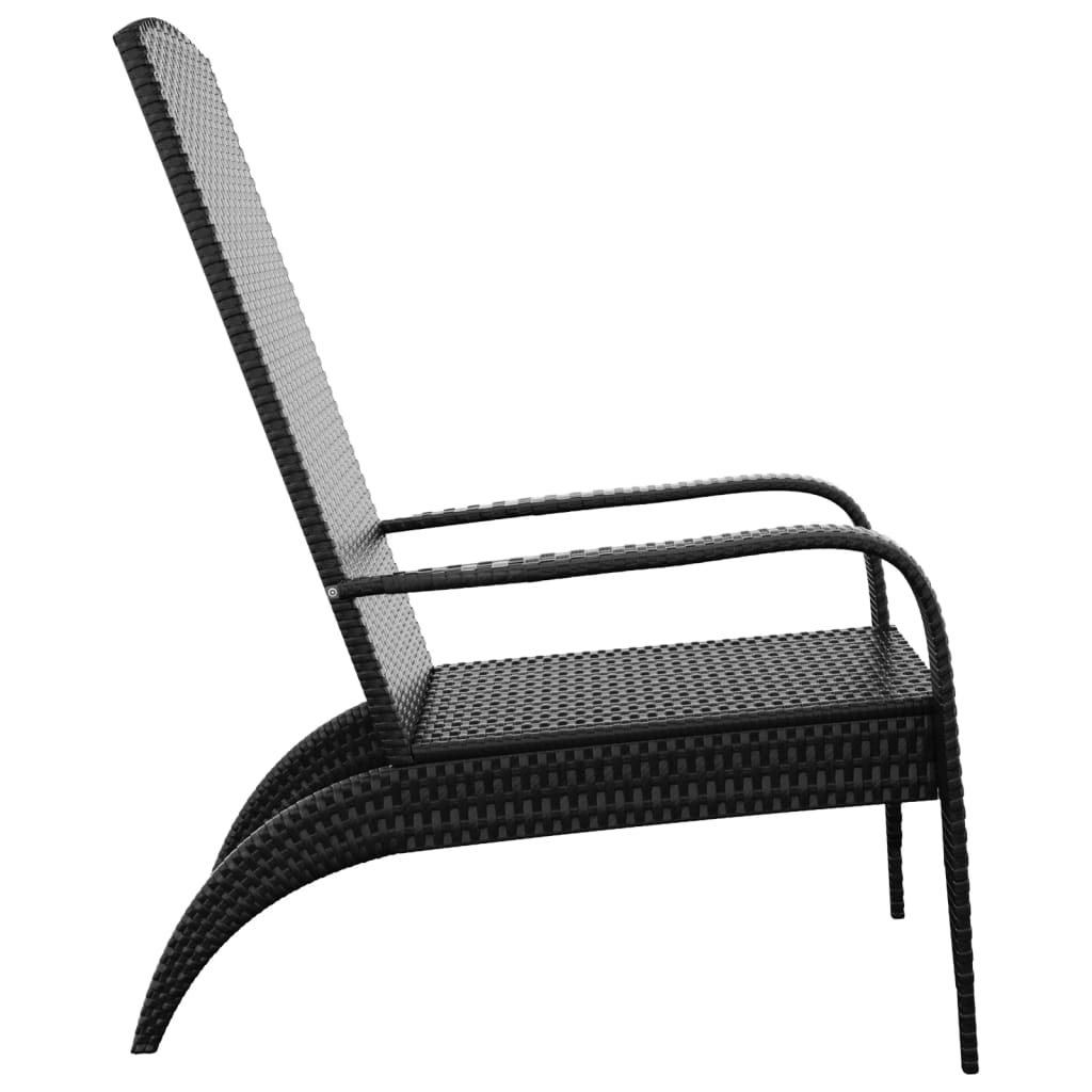 Adirondack-Gartenstuhl Schwarz Poly Rattan