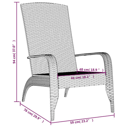 Adirondack-Gartenstuhl Schwarz Poly Rattan