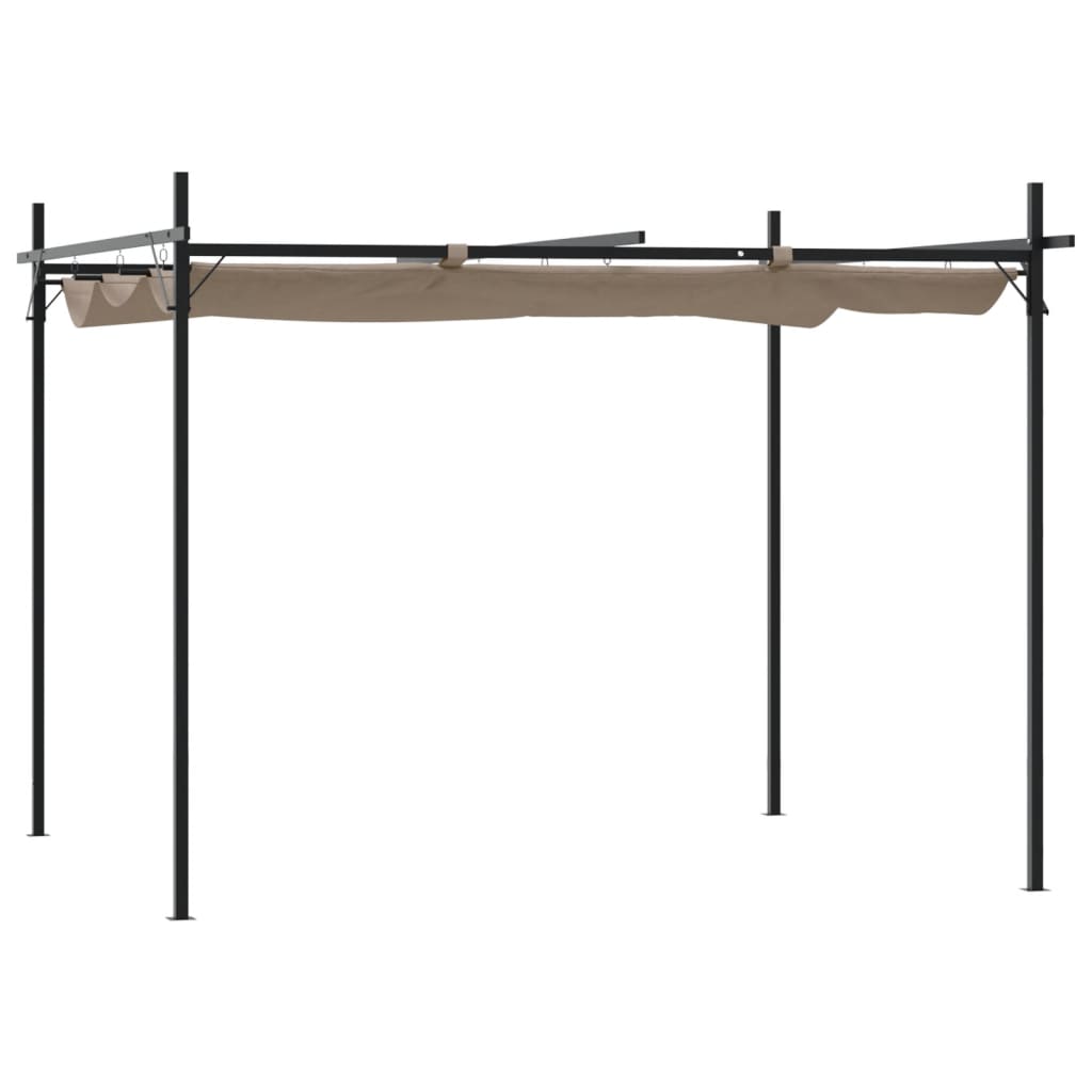 Pergola mit Schiebedach Taupe 295x292x230 cm