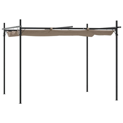 Pergola mit Schiebedach Taupe 295x292x230 cm