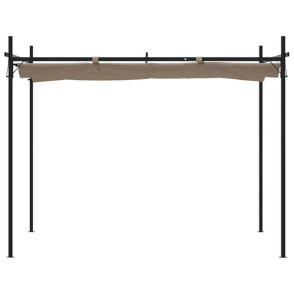 Pergola mit Schiebedach Taupe 295x292x230 cm