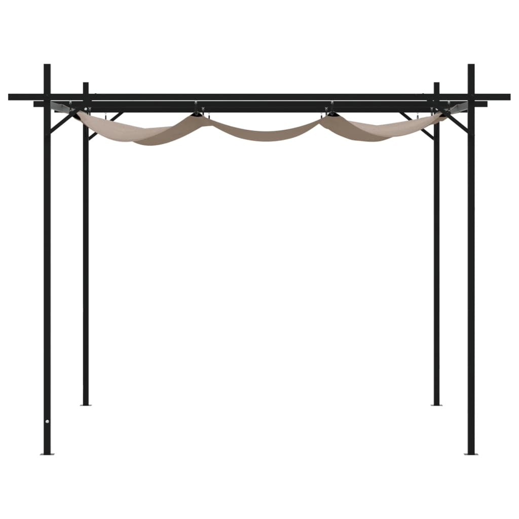 Pergola mit Schiebedach Taupe 295x292x230 cm