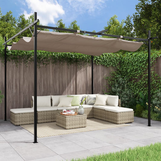 Pergola mit Schiebedach Taupe 295x292x230 cm