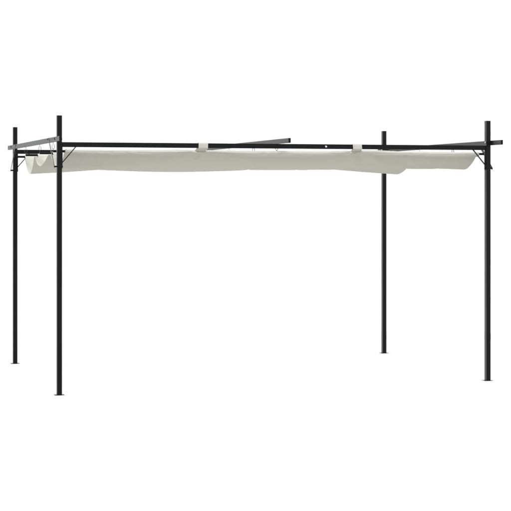 Pergola mit Schiebedach Creme 395x292x230 cm