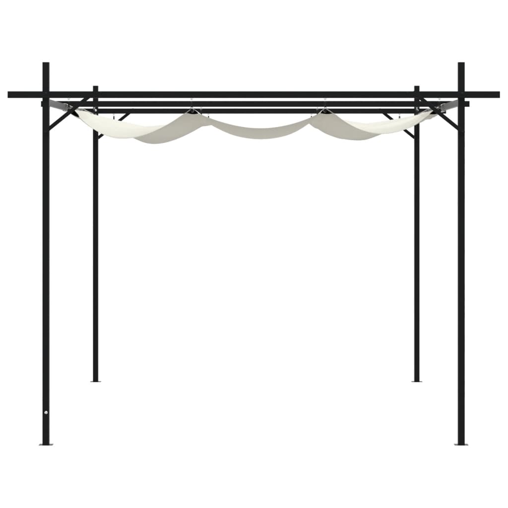Pergola mit Schiebedach Creme 395x292x230 cm