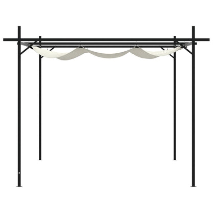 Pergola mit Schiebedach Creme 395x292x230 cm