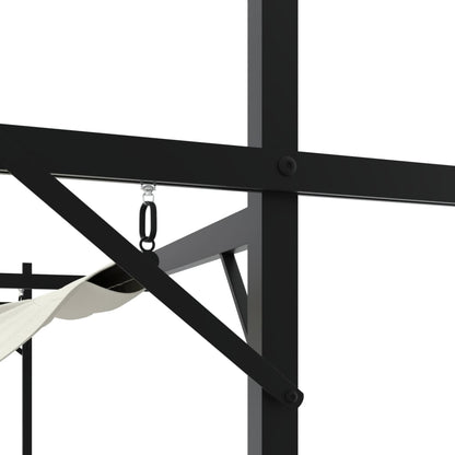 Pergola mit Schiebedach Creme 395x292x230 cm