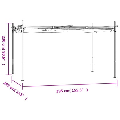 Pergola mit Schiebedach Creme 395x292x230 cm