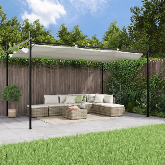 Pergola mit Schiebedach Creme 395x292x230 cm