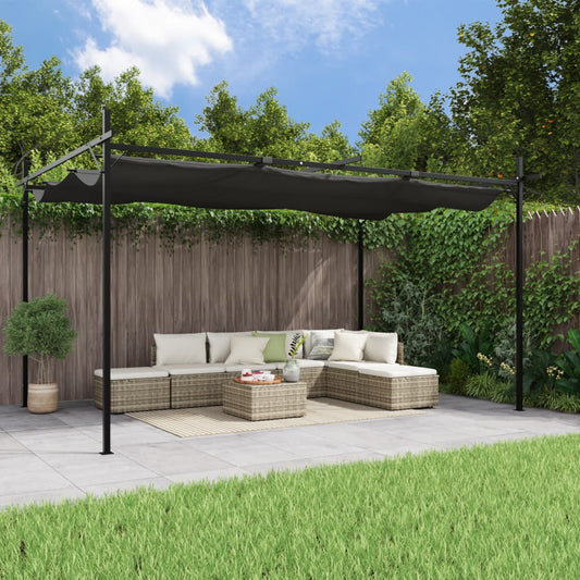 Pergola mit Schiebedach Anthrazit 395x292x230 cm