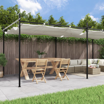 Pergola mit Schiebedach Creme 589x292x230 cm