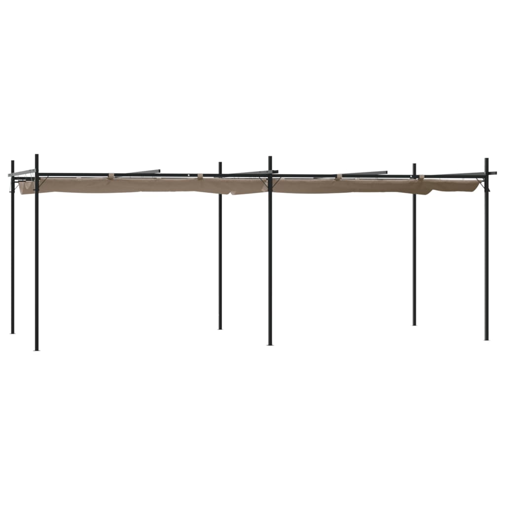 Pergola mit Schiebedach Taupe 589x292x230 cm