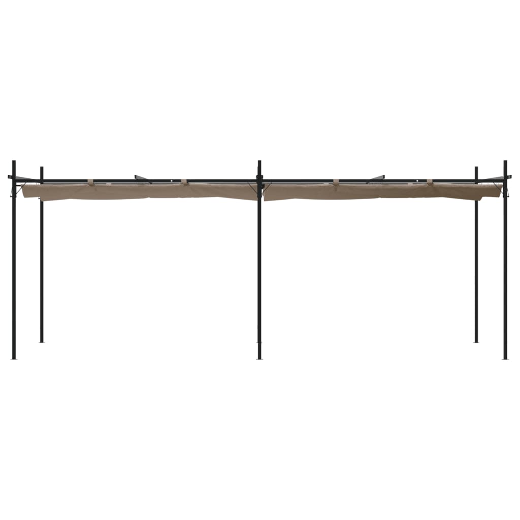 Pergola mit Schiebedach Taupe 589x292x230 cm