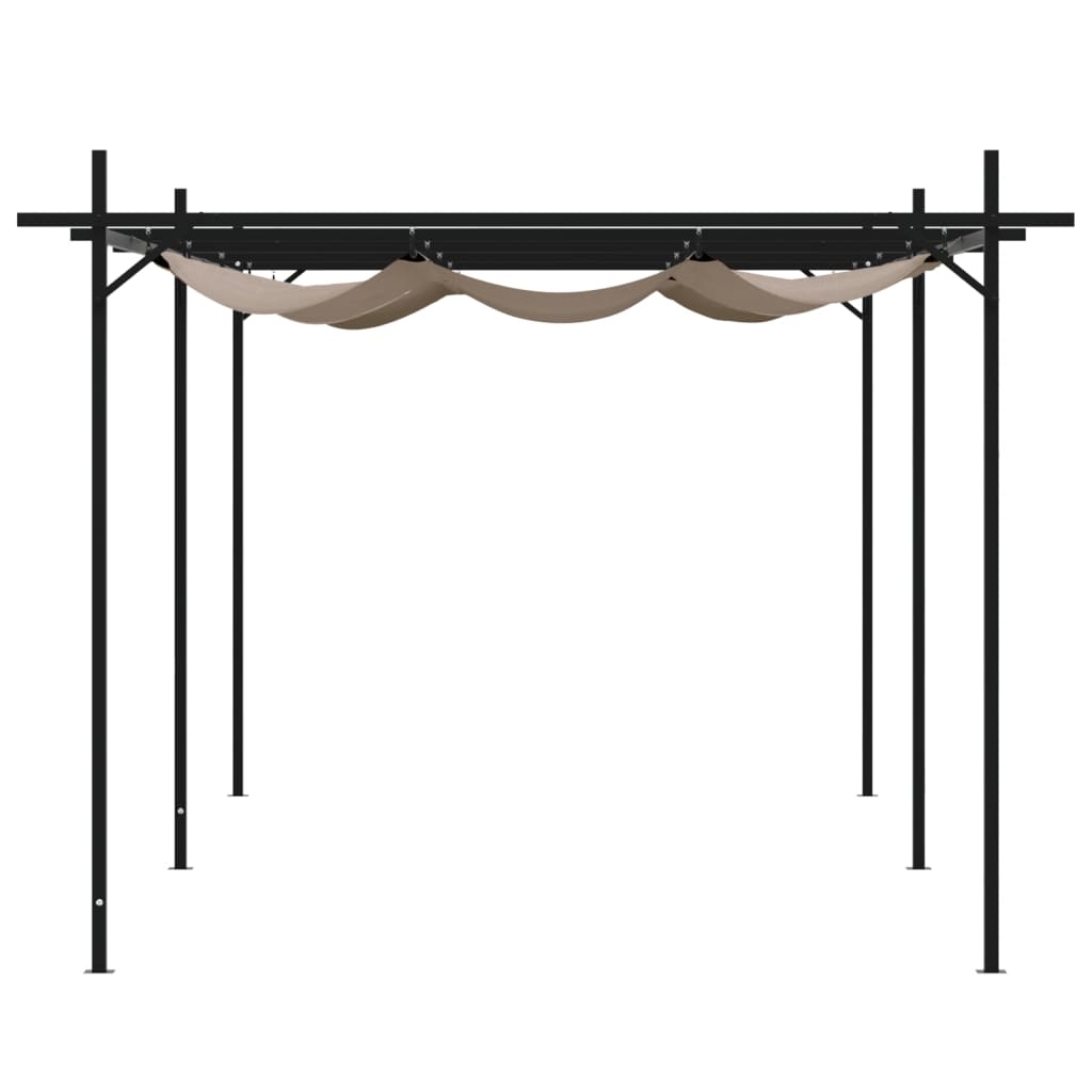 Pergola mit Schiebedach Taupe 589x292x230 cm