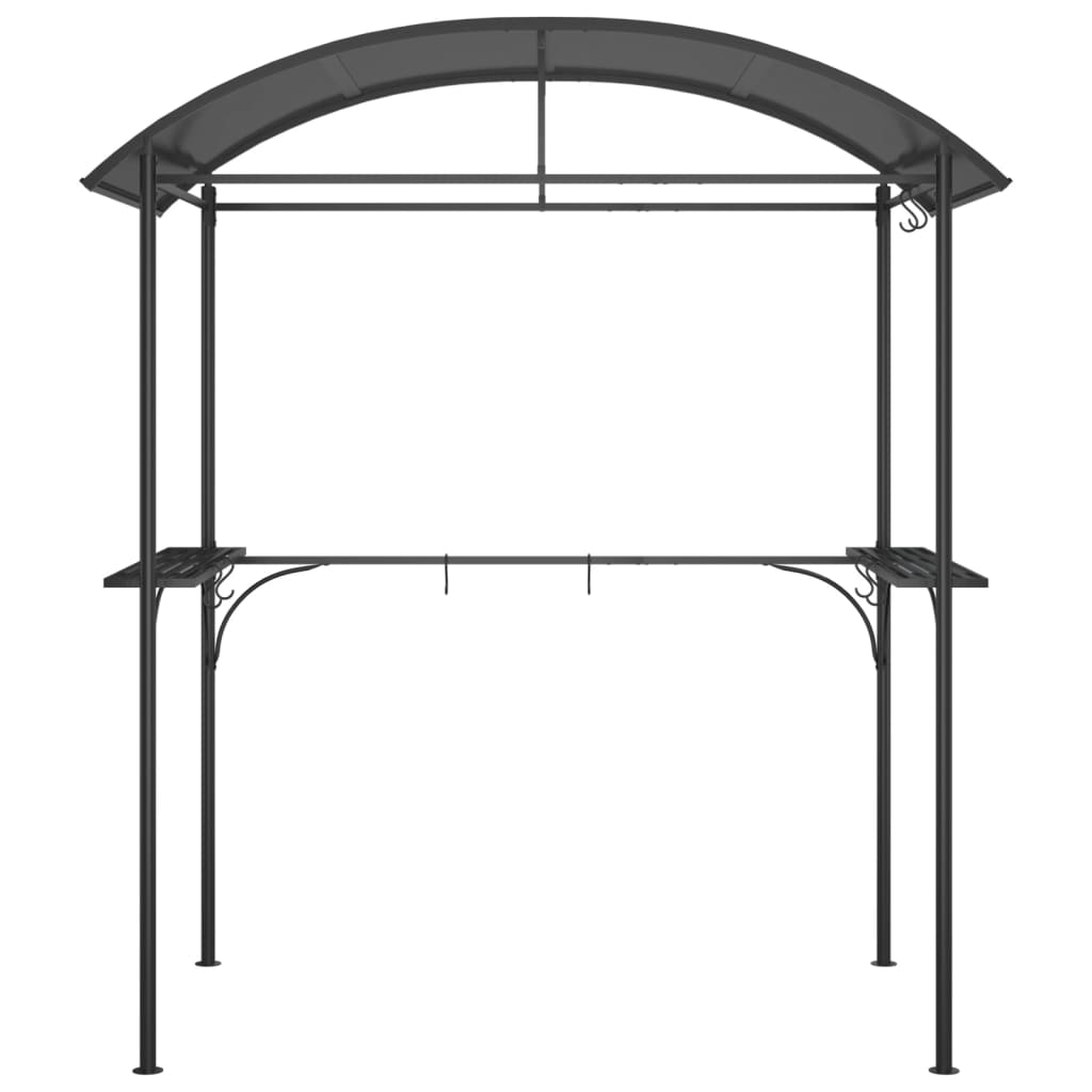 Grillpavillon mit Seitenregalen Anthrazit 220x115x230 cm Stahl