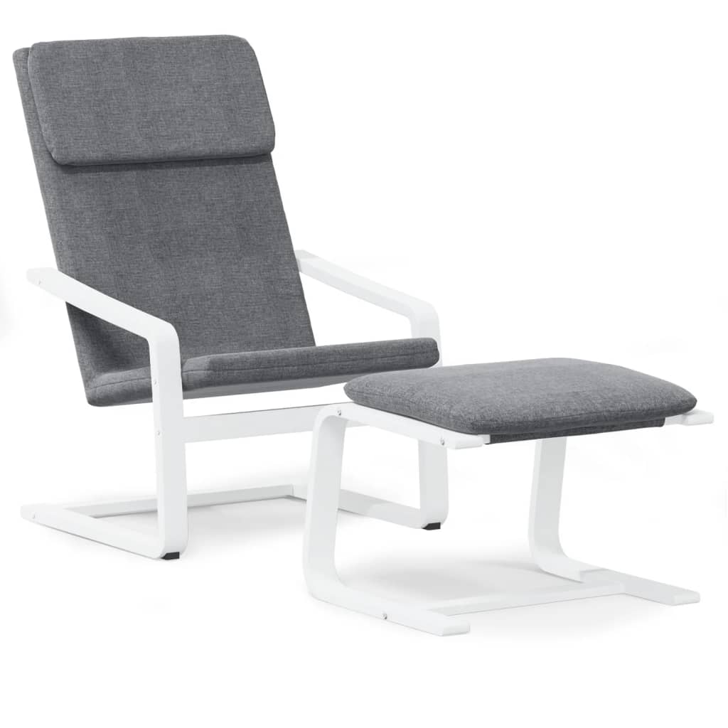 Relaxsessel mit Hocker Dunkelgrau Stoff