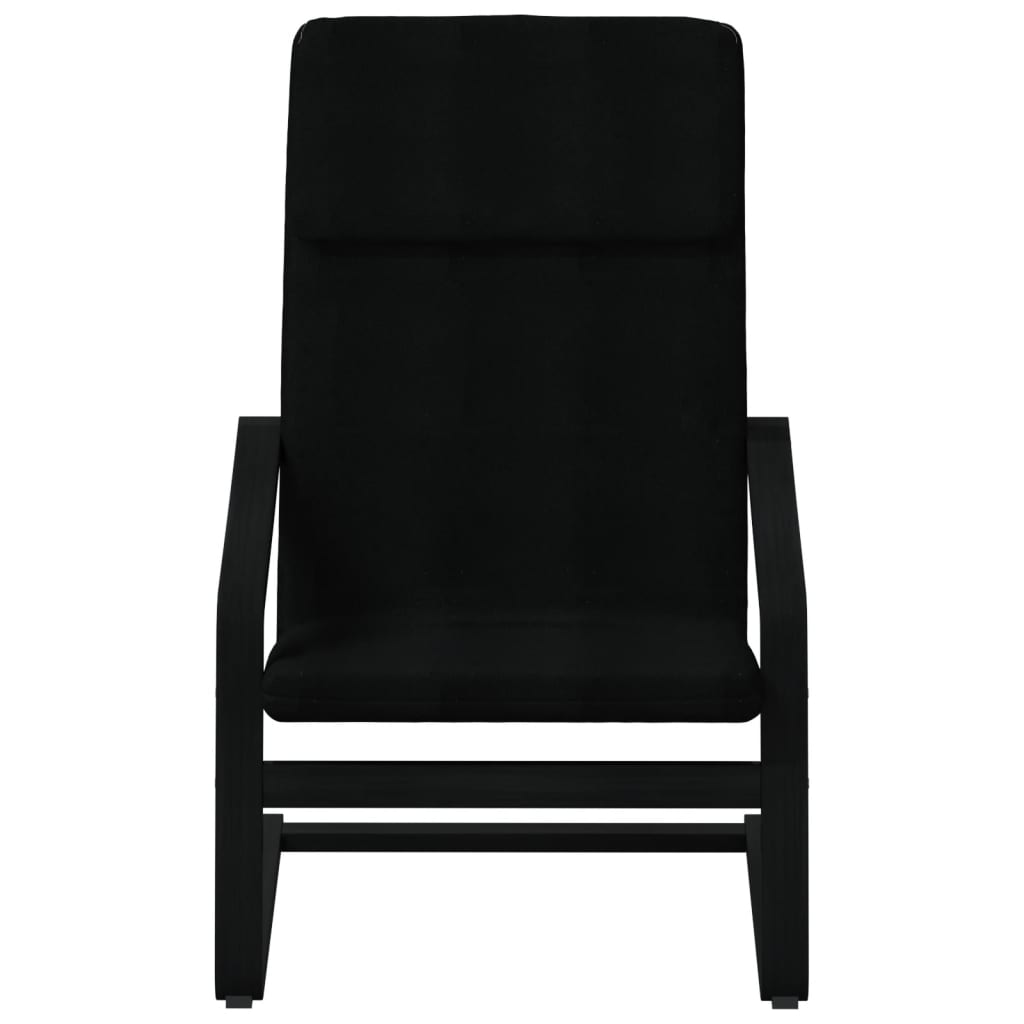 Relaxsessel mit Hocker Schwarz Stoff