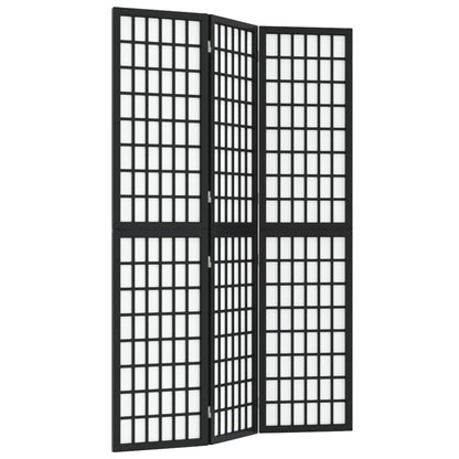 3-tlg. Paravent Japanischer Stil Faltbar 120x170 cm Schwarz