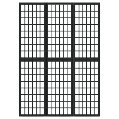 3-tlg. Paravent Japanischer Stil Faltbar 120x170 cm Schwarz