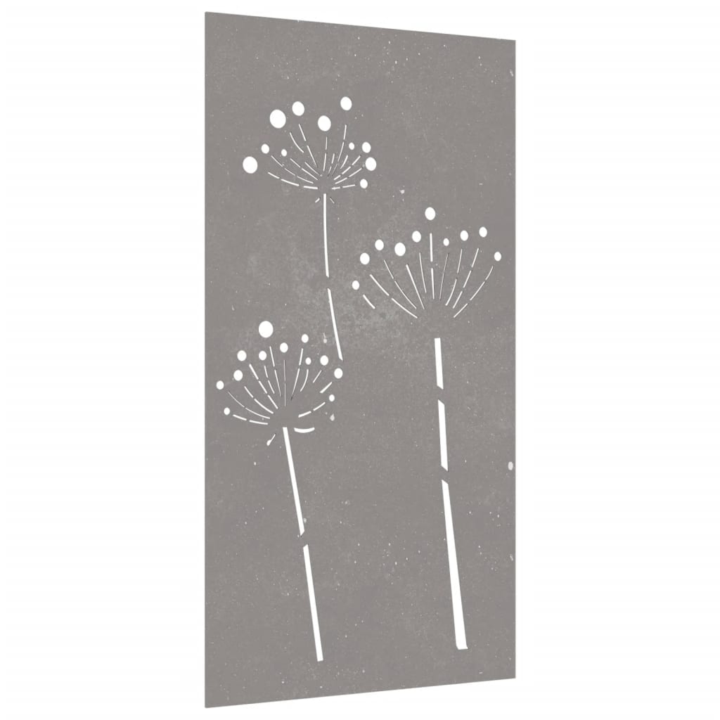 Garten-Wanddeko 105x55 cm Cortenstahl Blumen-Design