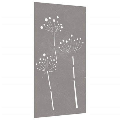 Garten-Wanddeko 105x55 cm Cortenstahl Blumen-Design