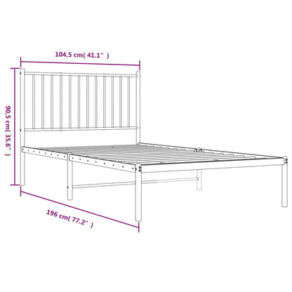 Bettgestell mit Kopfteil Metall Schwarz 100x190 cm