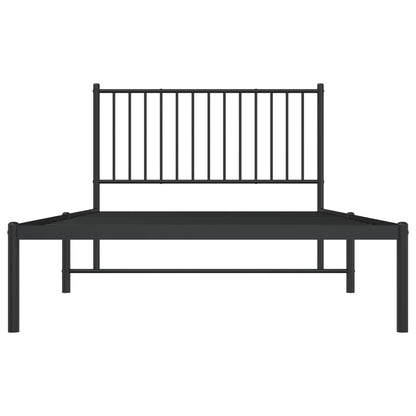 Bettgestell mit Kopfteil Metall Schwarz 107x203 cm