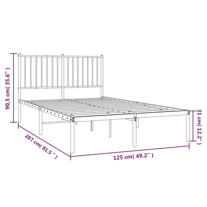 Bettgestell mit Kopfteil Metall Schwarz 120x200 cm