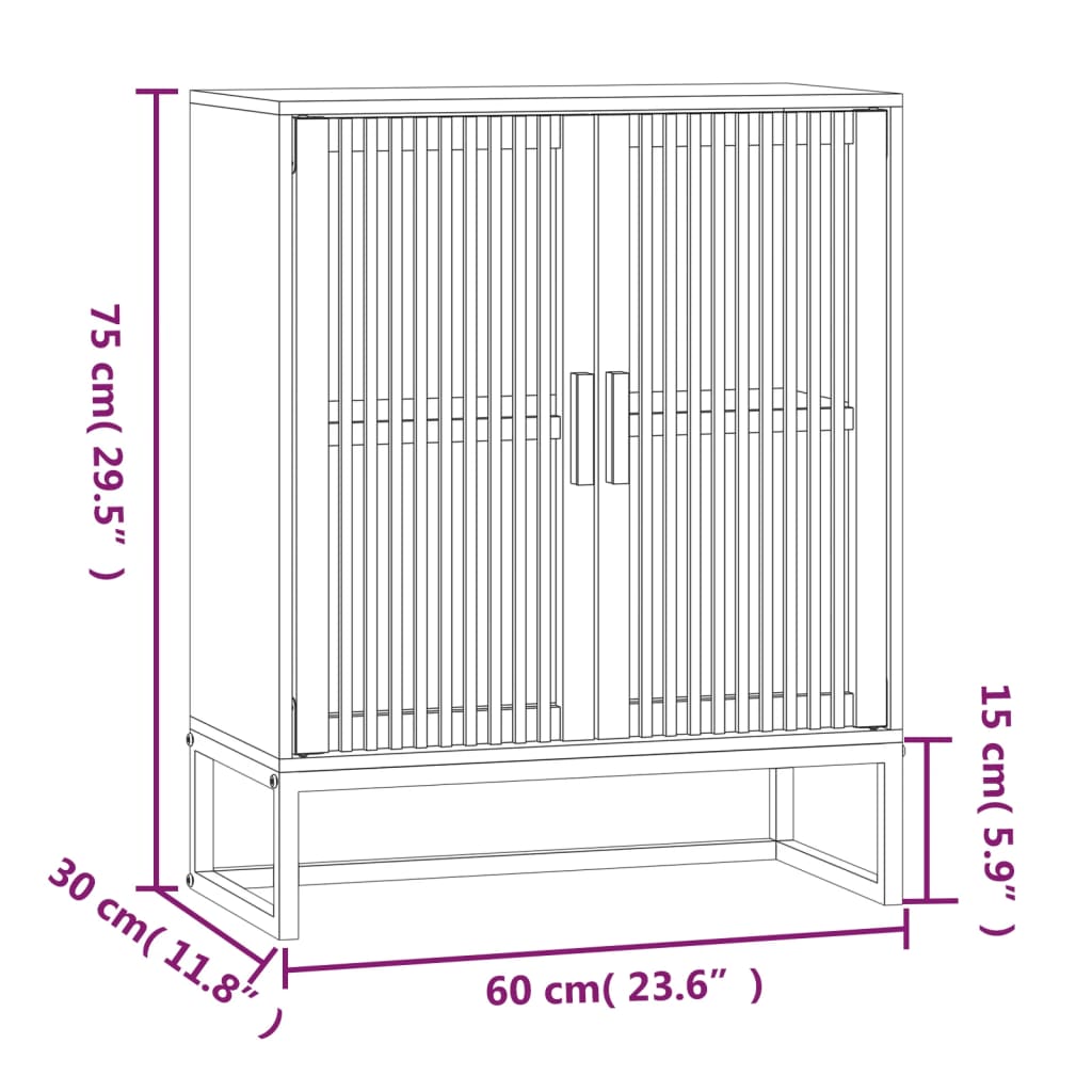 Sideboard ELSA Schwarz 60x30x75 cm Holzwerkstoff