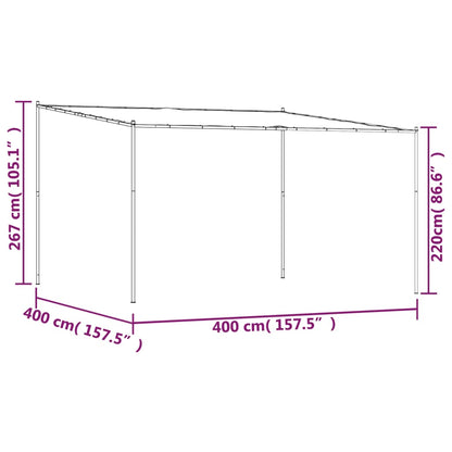 Pavillon Beige 4x4 m 180 g/m² Stoff und Stahl