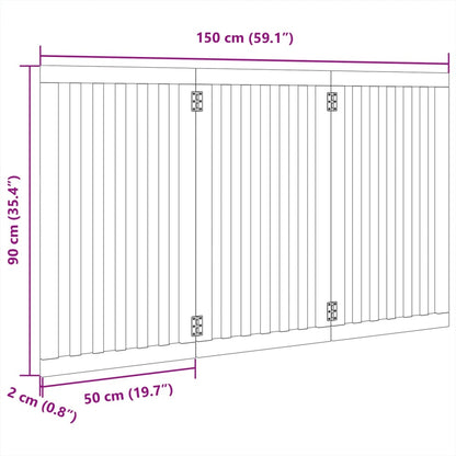 3-tlg. Hundetor Faltbar Weiß 150 cm Pappelholz