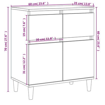 Sideboard Hochglanz-Weiß 60x35x70 cm